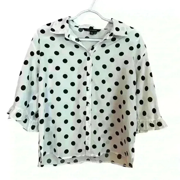 NWT Zac & Rachel Polka Dit Blouse Sz S - Picture 1 of 4